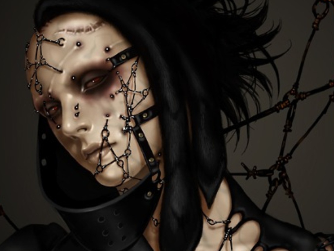 Фантастический пирсинг на лице