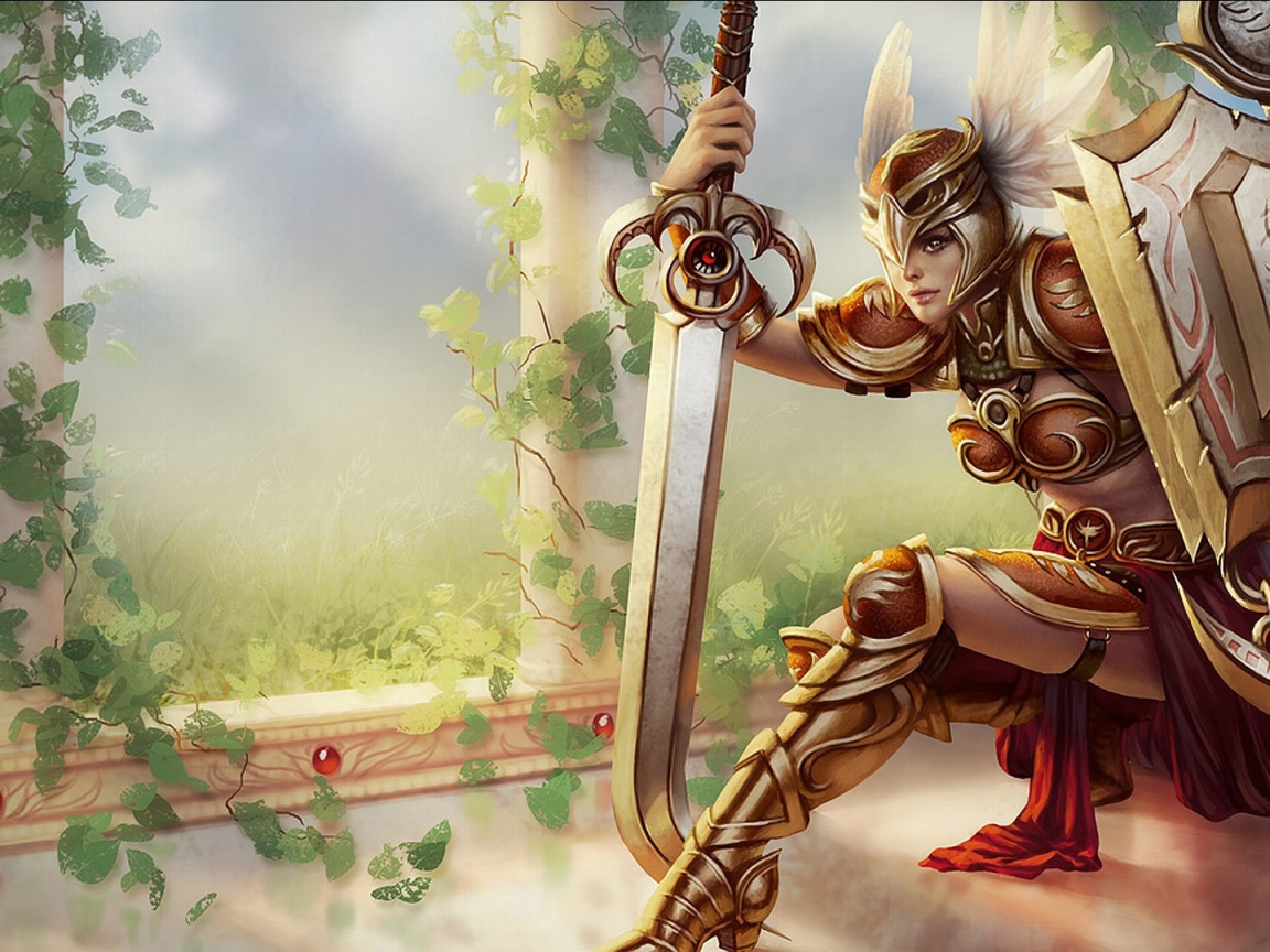 Девушка воин с мечом