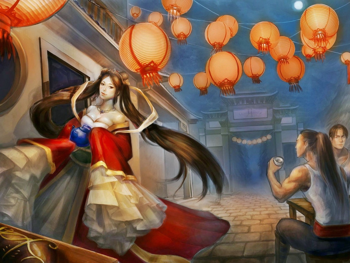 Лунная принцесса идет по улице