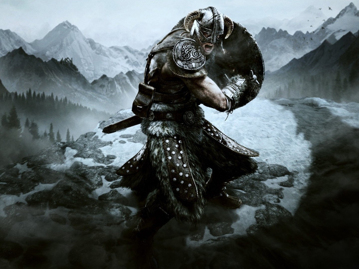 Сильный викинг в горах