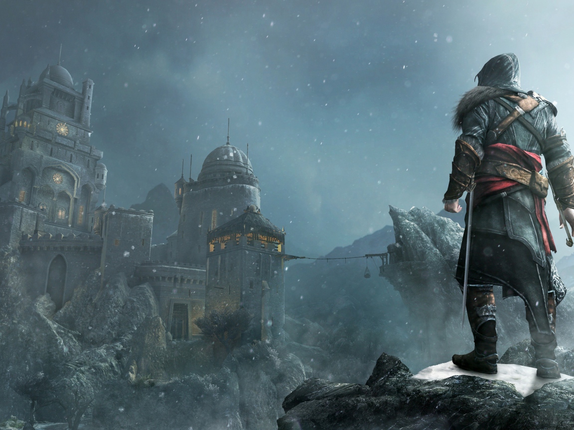 Воин смотрит на крепость