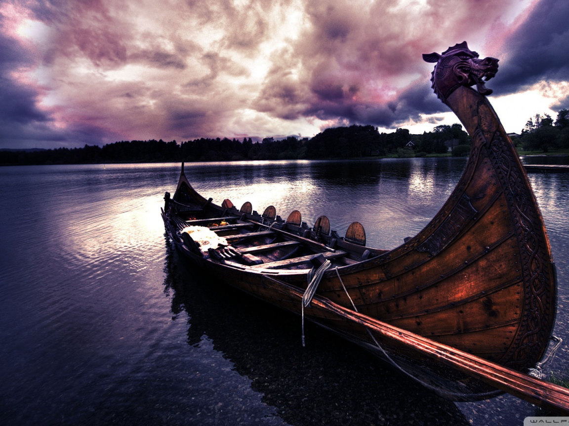 Viking boat at the pier