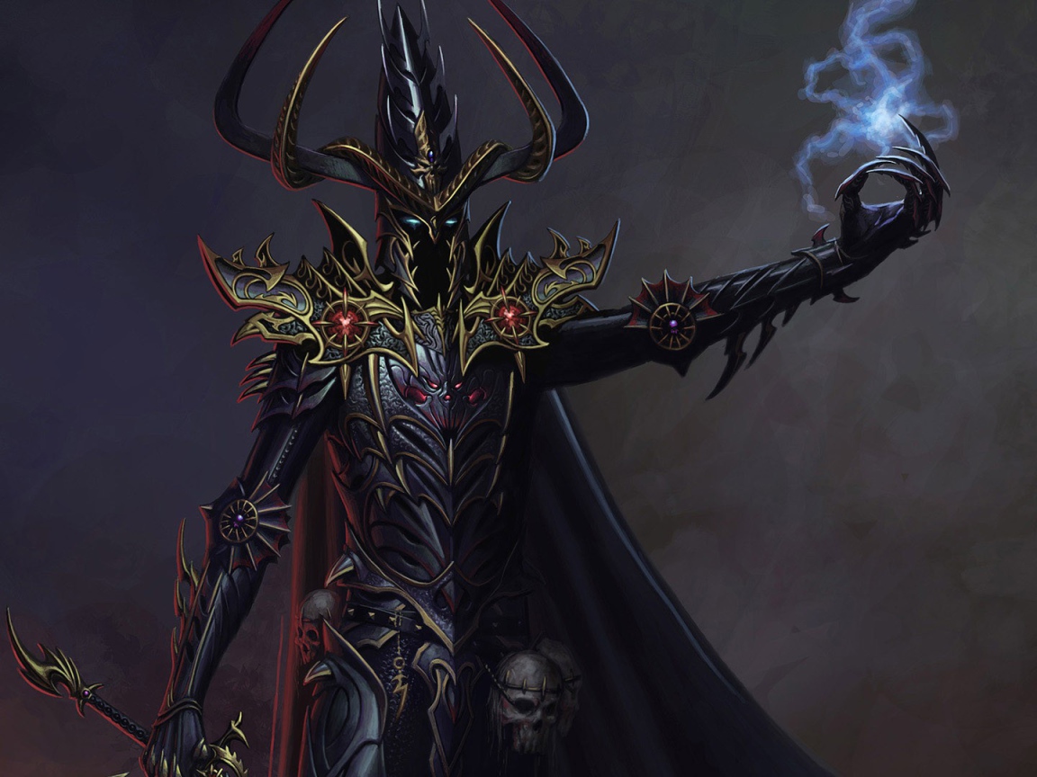 Чудовище в доспехах с черепом