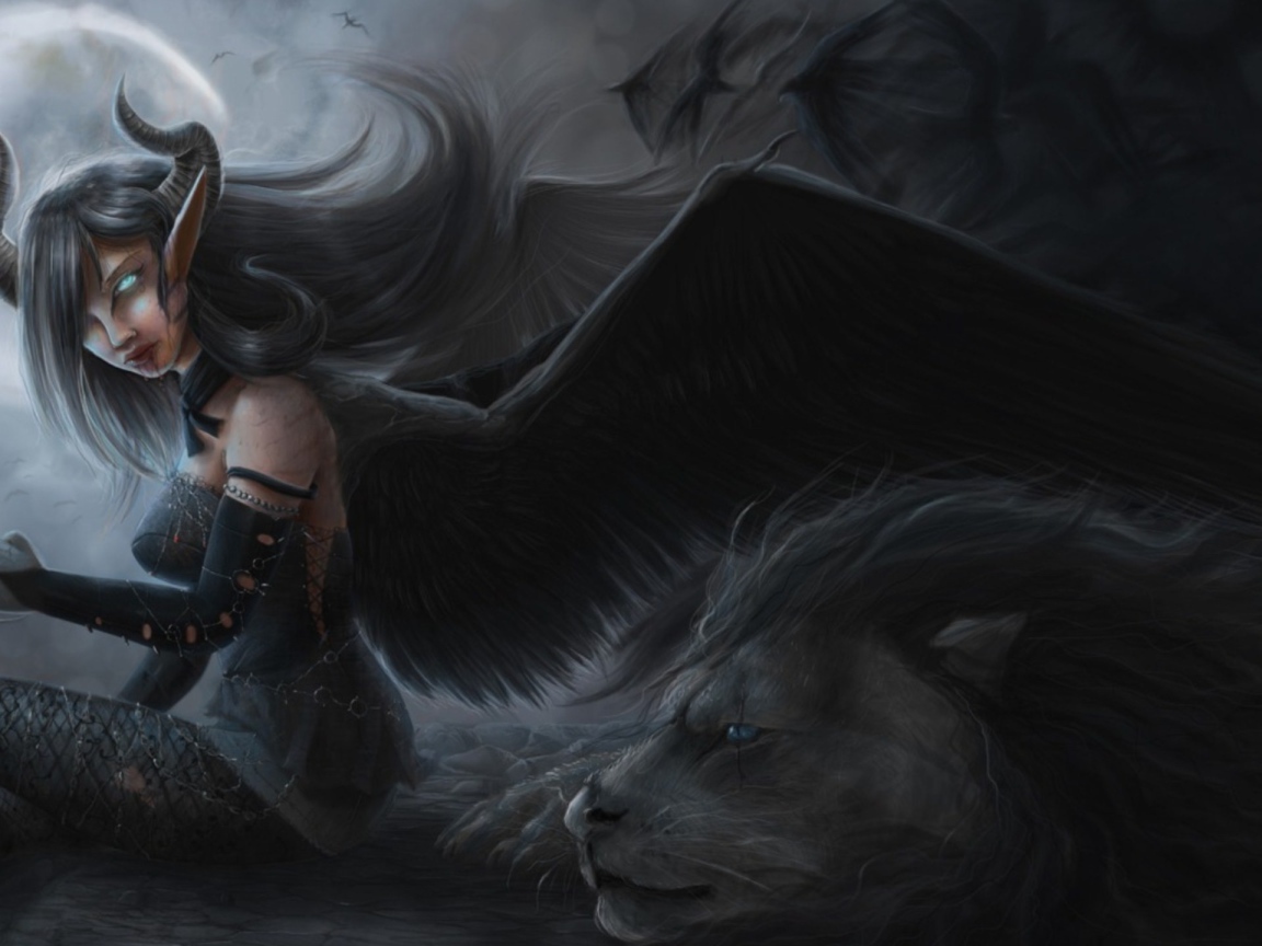 Черный ангел и лев