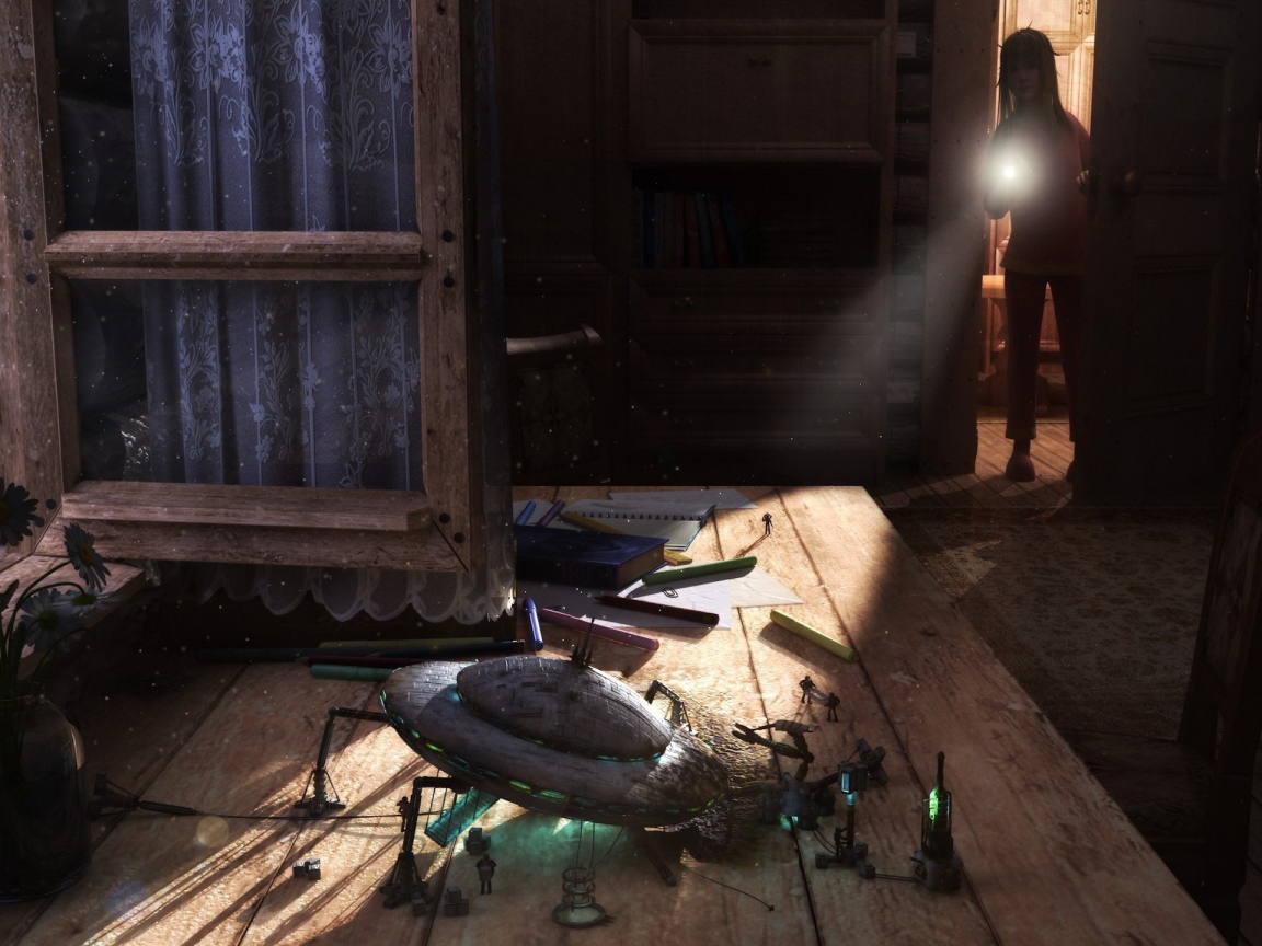 Летающая тарелка на столе