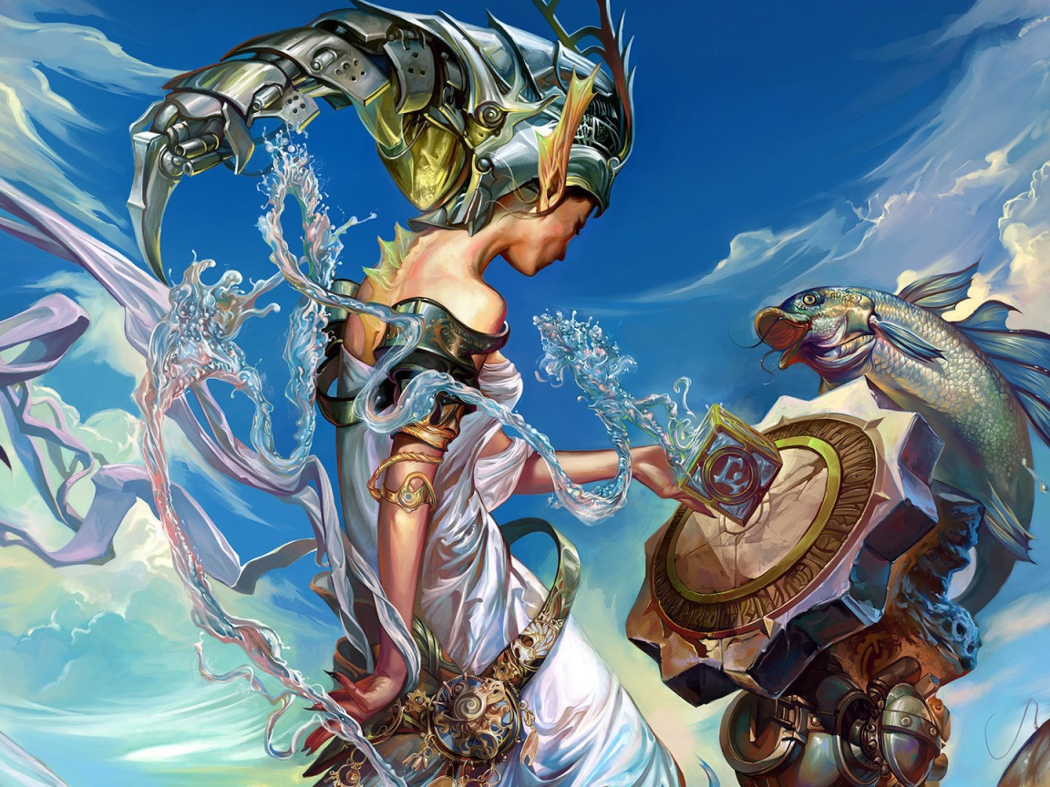 Русалка и рыбы