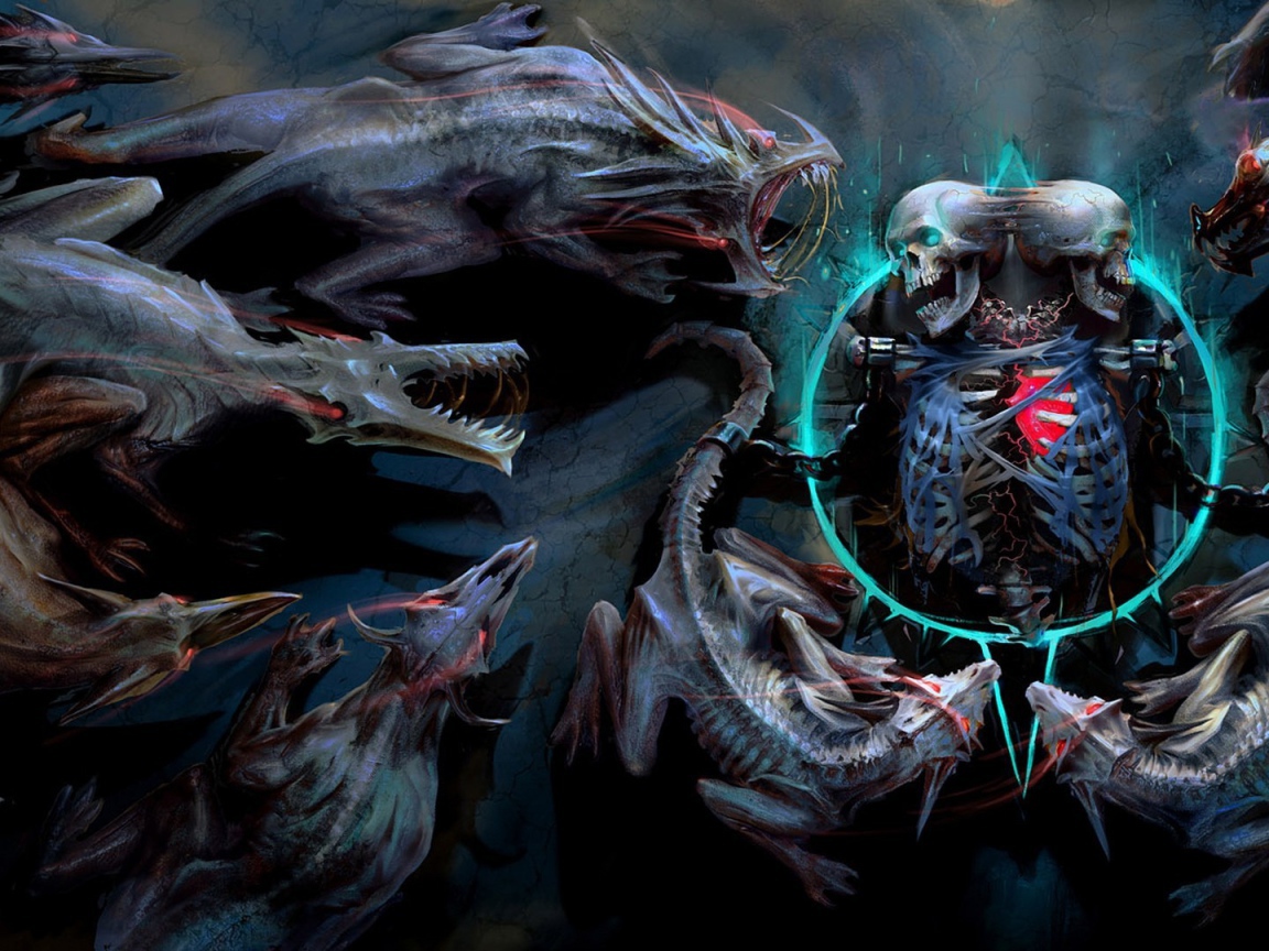 Скелет и монстры