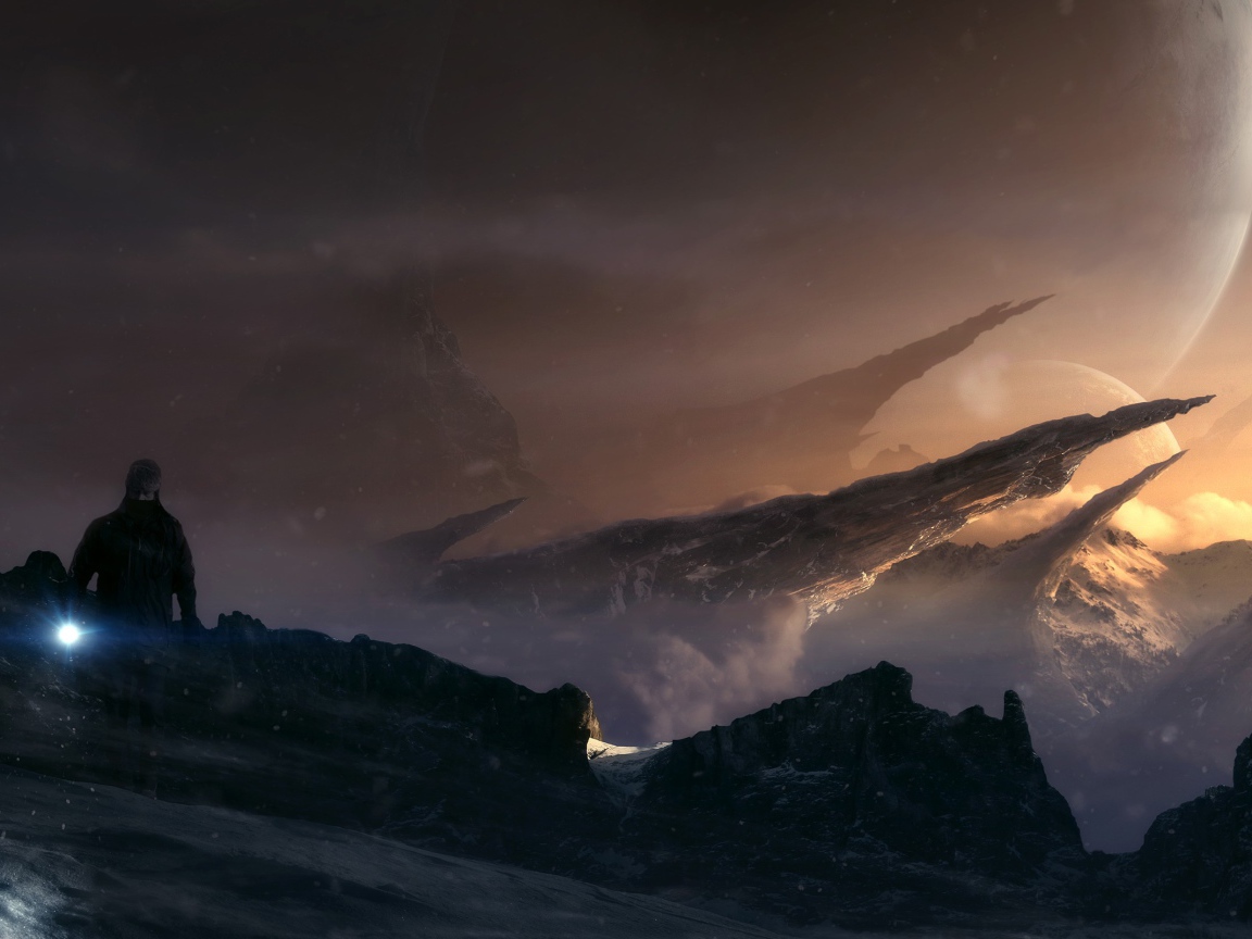 Пейзаж фантастической планеты