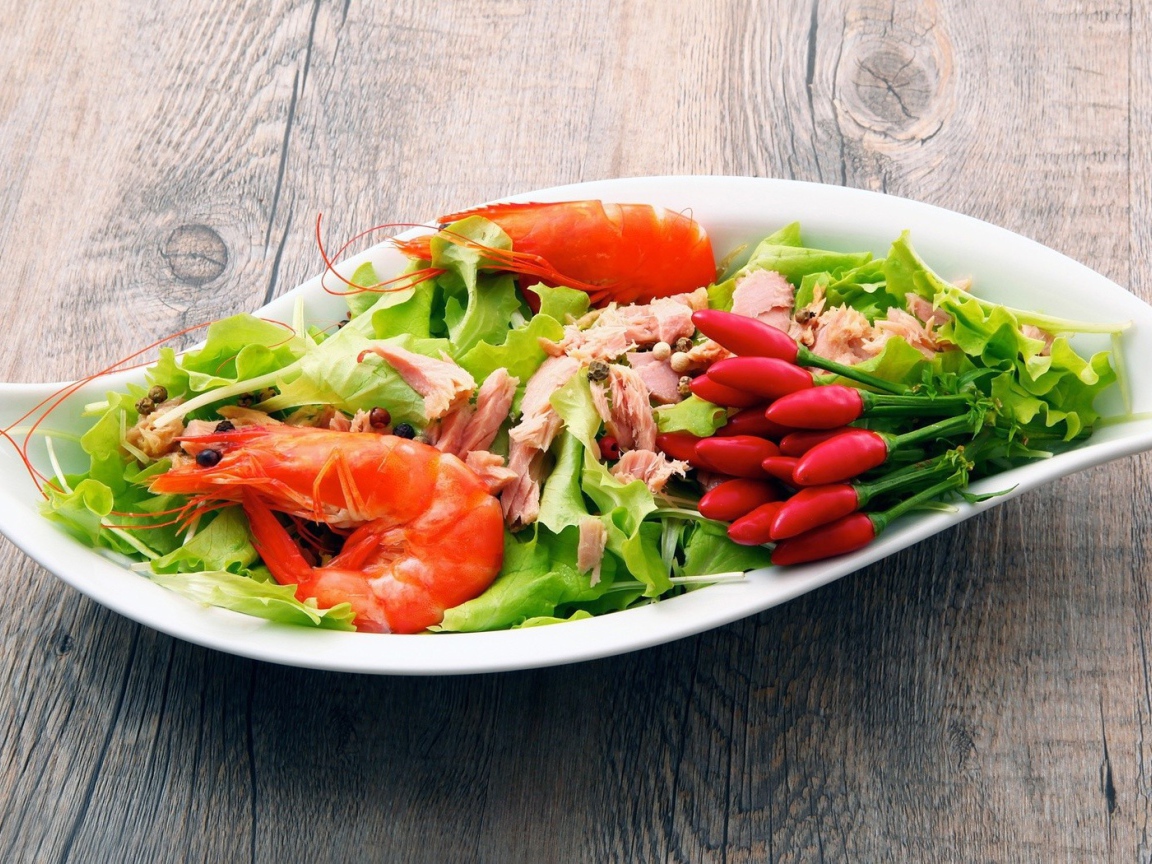 Ланч с креветками