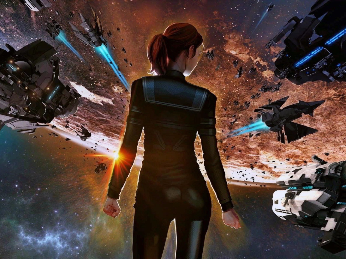 Девушка в игре Ancient space