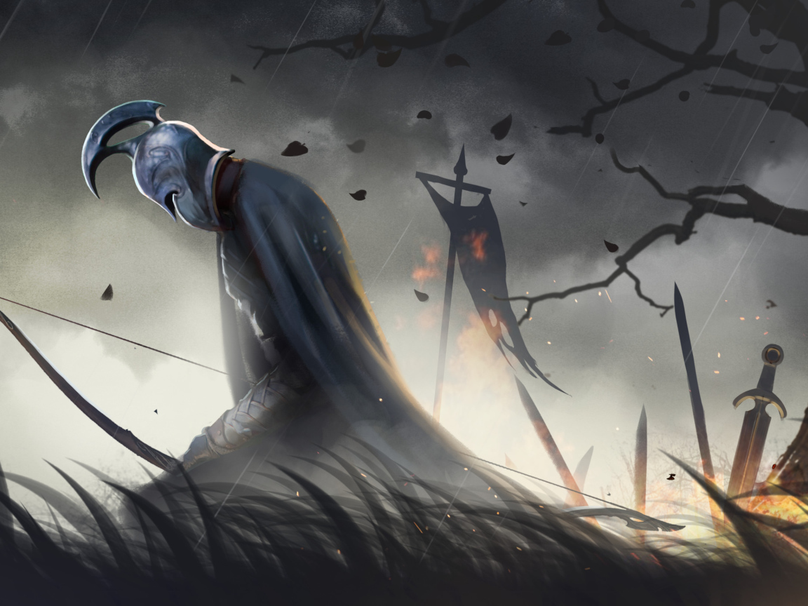 Воин на коленях