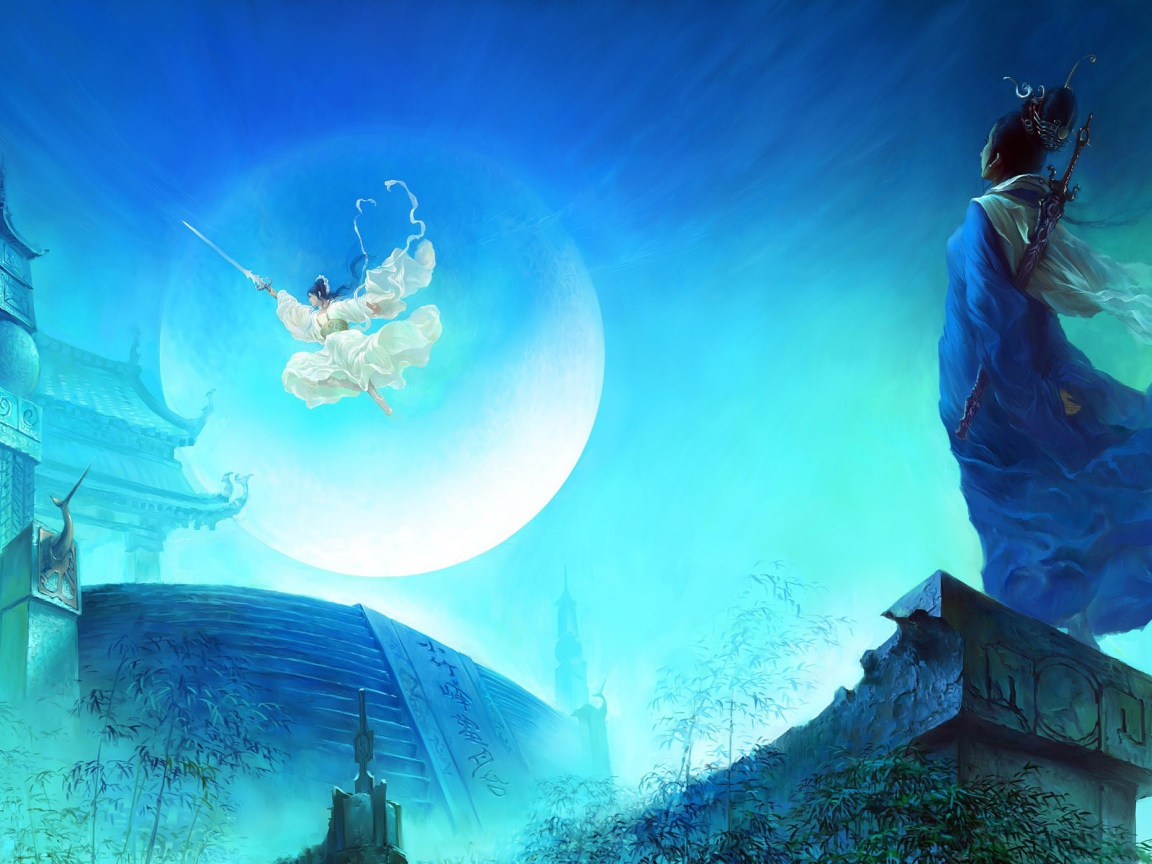 Летающий воин из игры