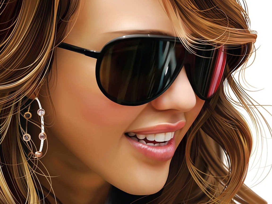 Гламурная девушка в очках