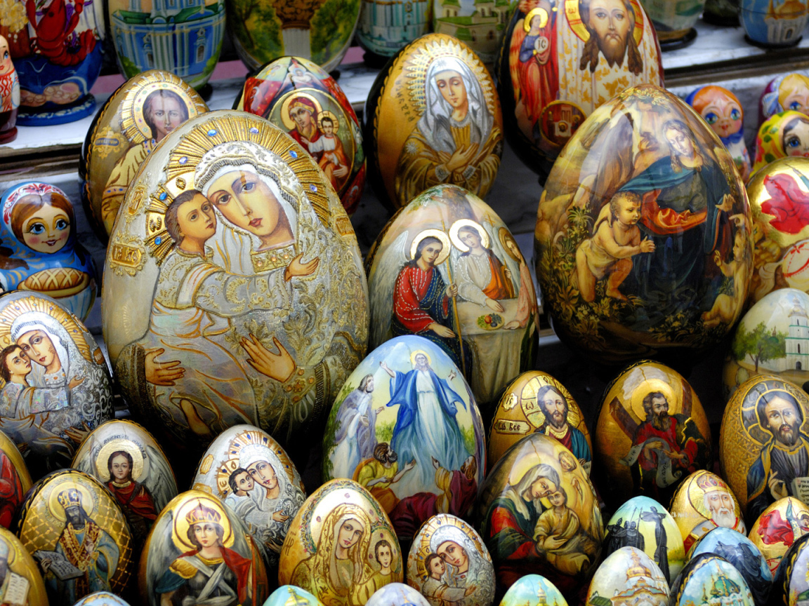 Яйца с изображением икон на Пасху