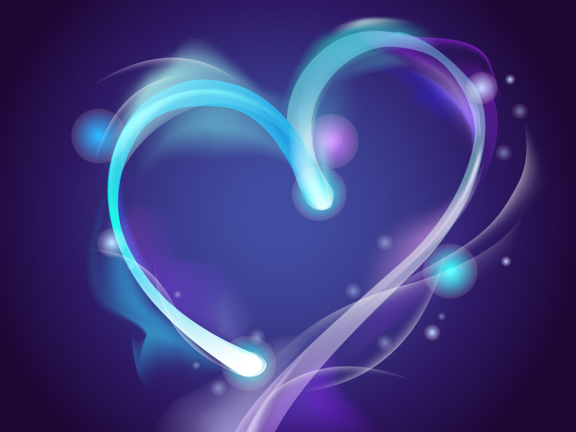 Светящееся сердце на День Влюбленных 14 февраля