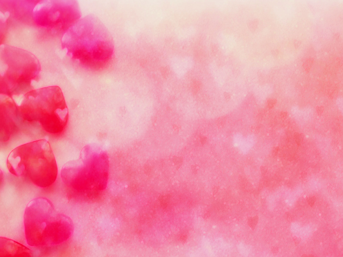 Розовые сердца на День Святого Валентина 14 февраля