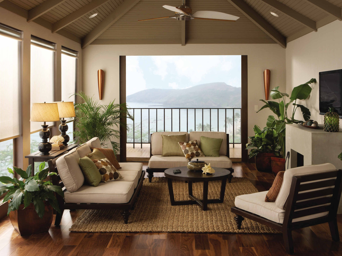 Интерьер веранды загородного дома