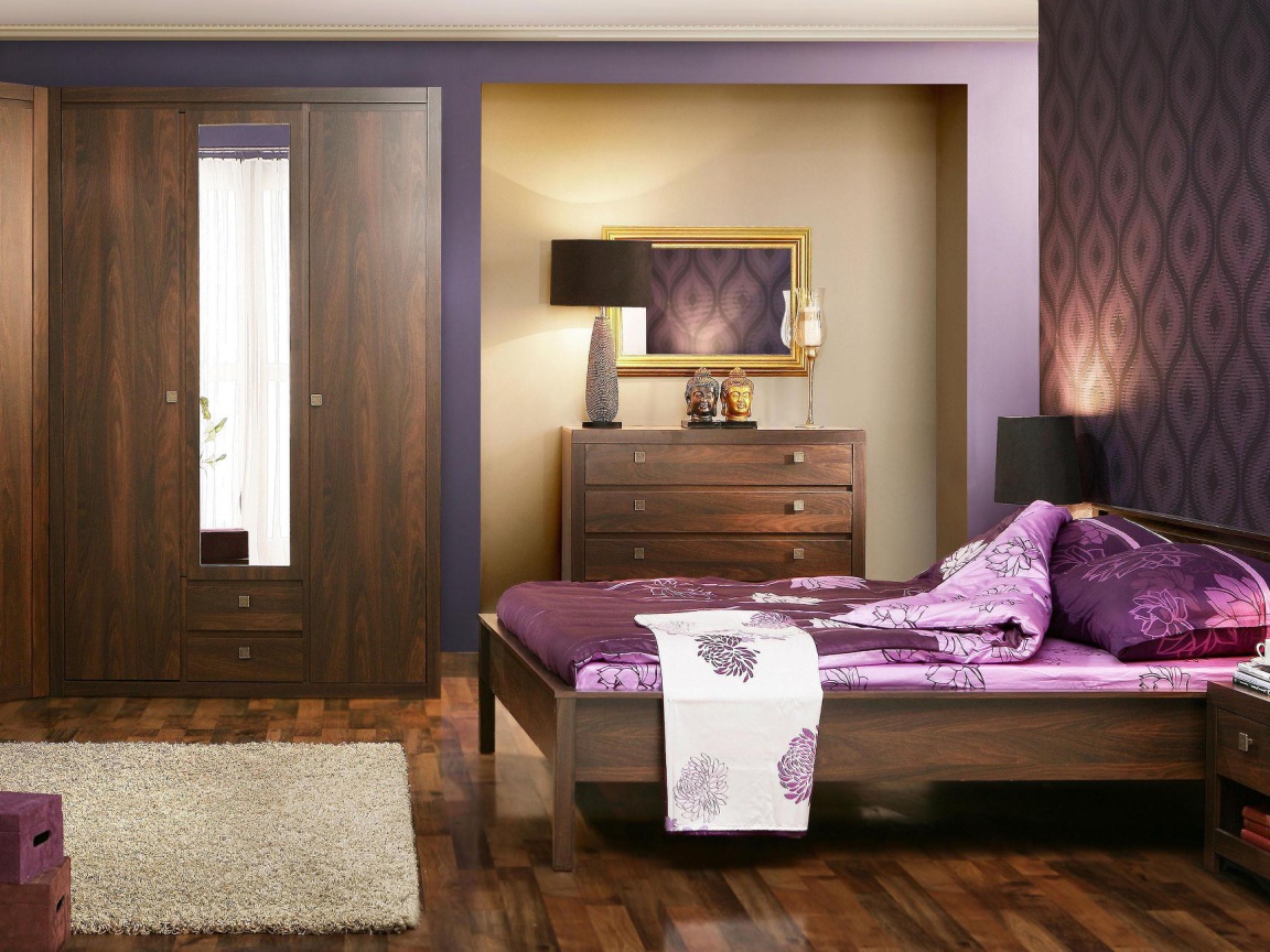 Спальня в сиреневом тоне