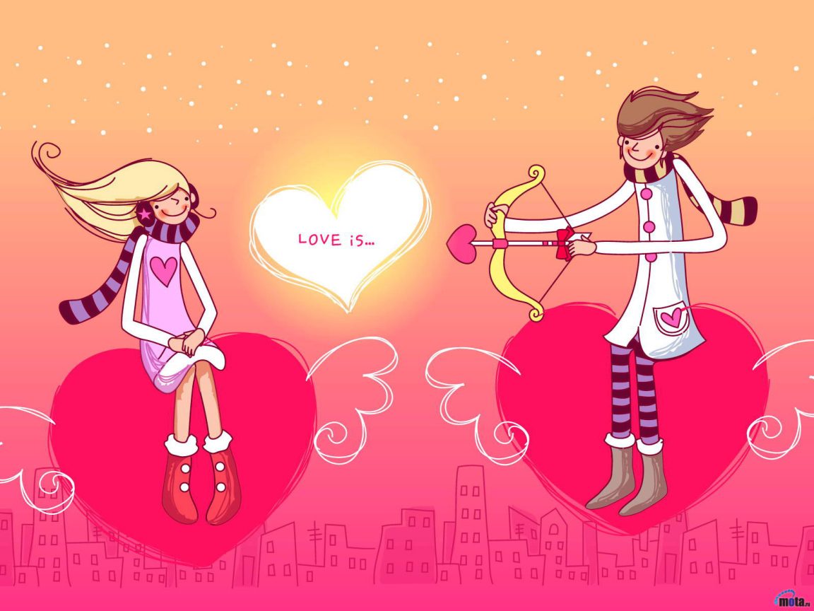 Сердечки с крыльями для влюбленных