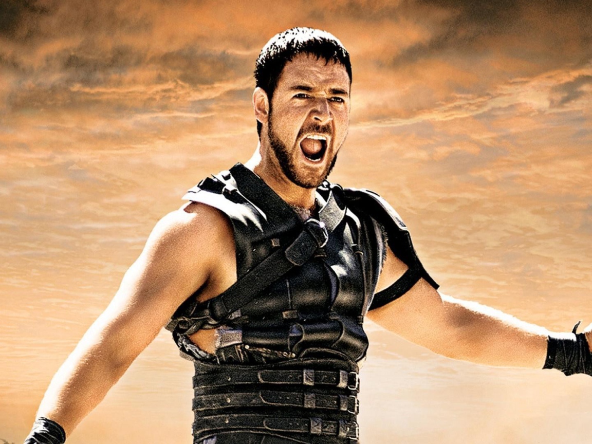 Киноактер Рассел Кроу в фильме Гладиатор