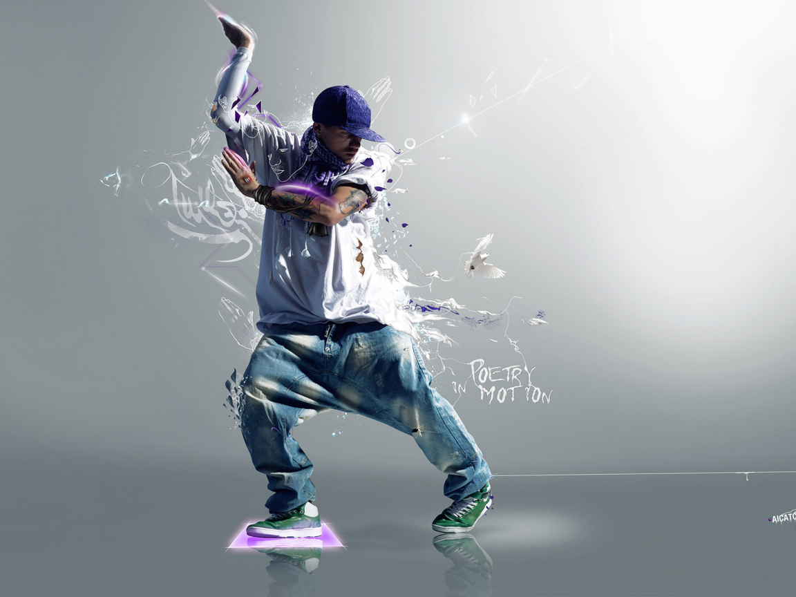 Темнокожий рэпер танцует