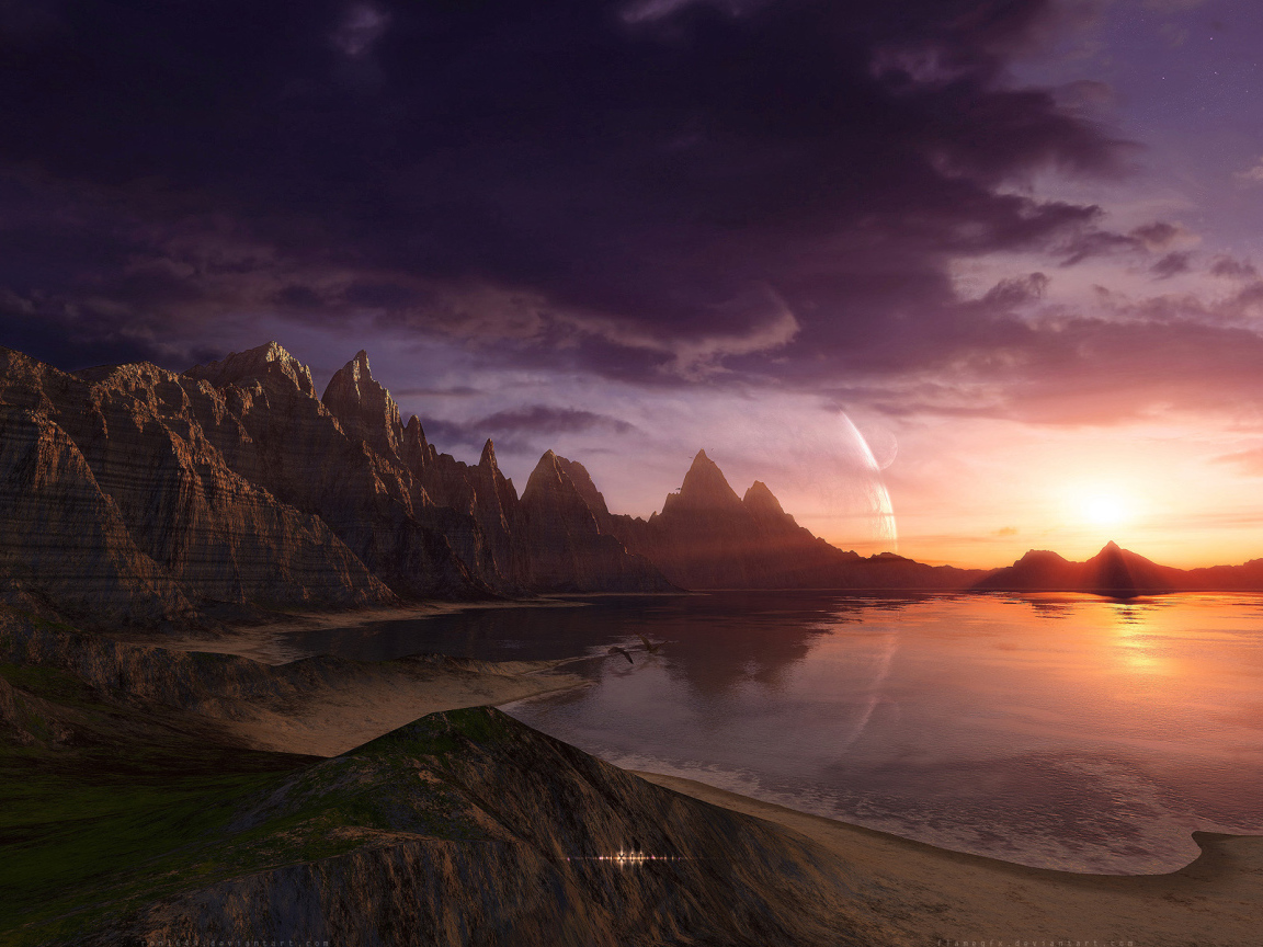 Горный пейзаж и вода