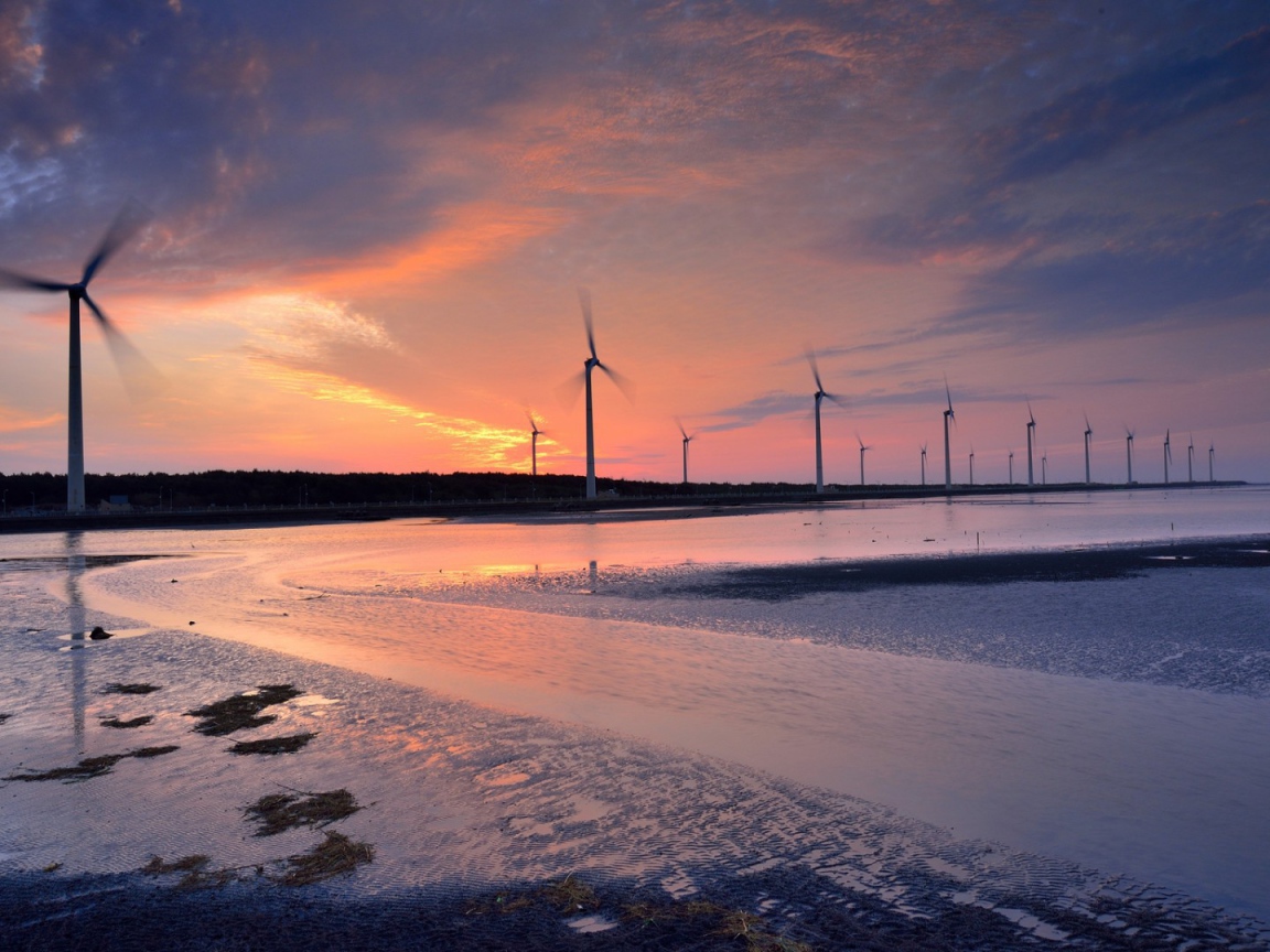 Ветряки на побережье