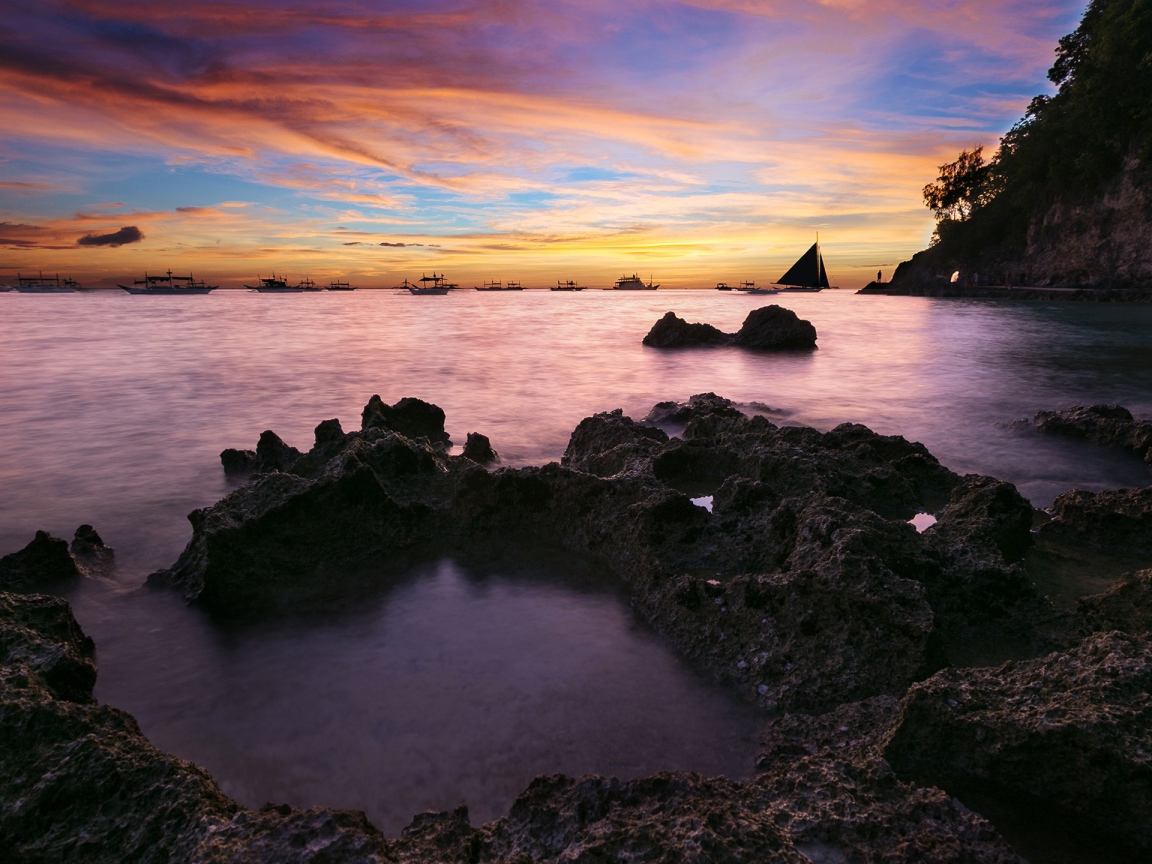 Закат на побережье