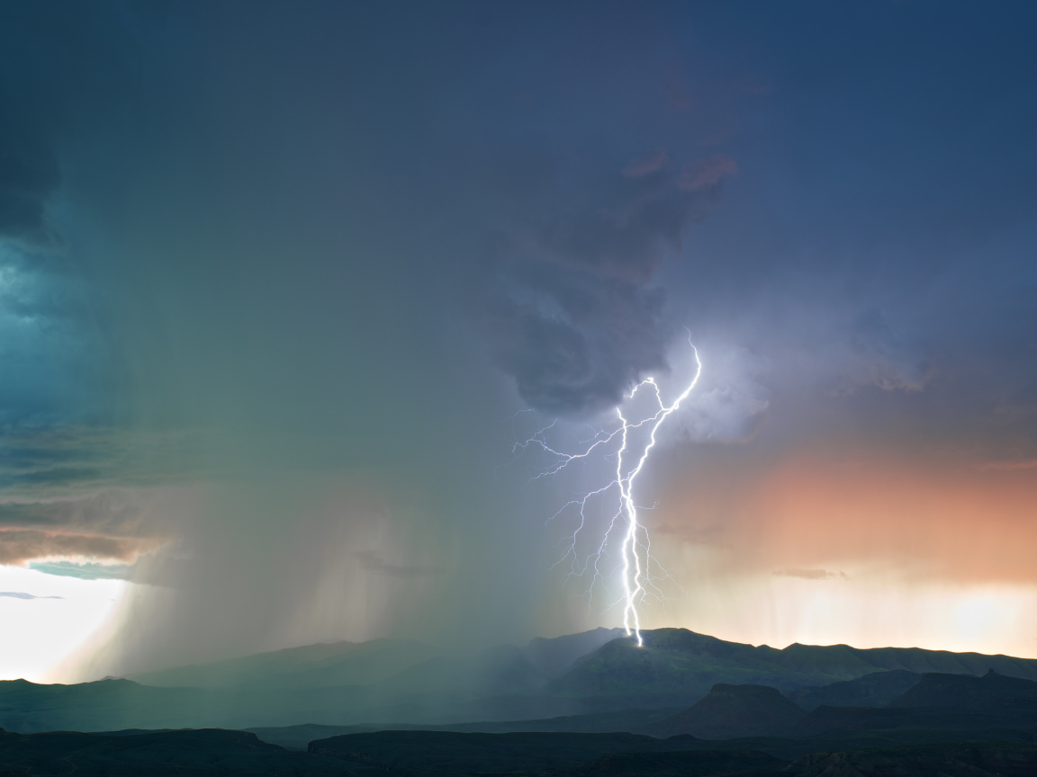 Закат во время грозы