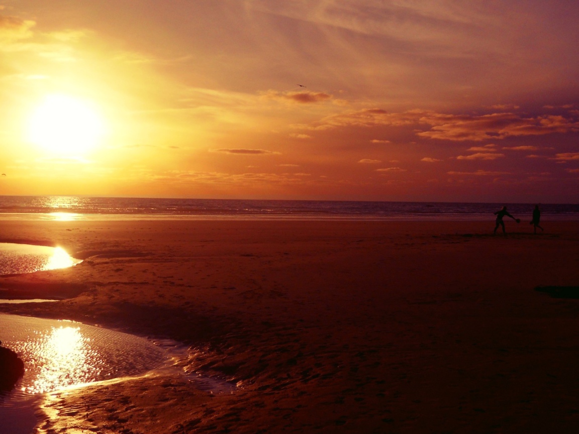 	   Sunset on the beach