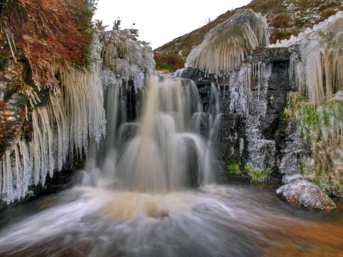 Замерзший водопад в Веллингтоне