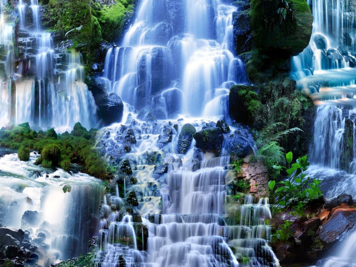 Водопад в лесу