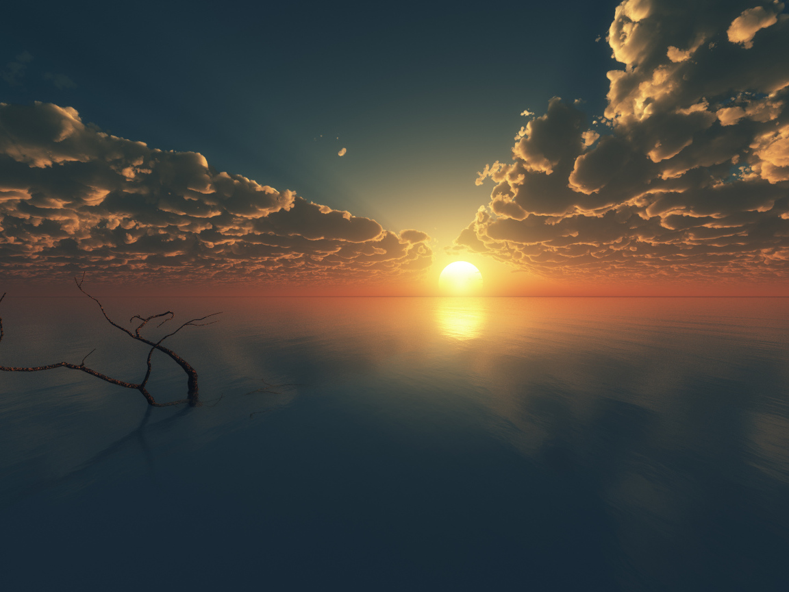 Облачное небо и закат