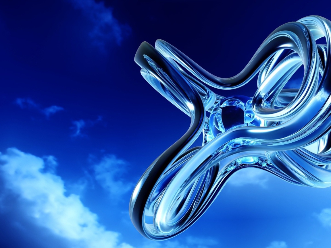 Стеклянная фигура на фоне неба