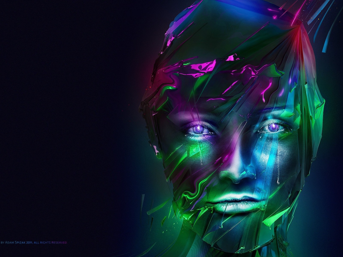 Компьютерная графика на синем фоне