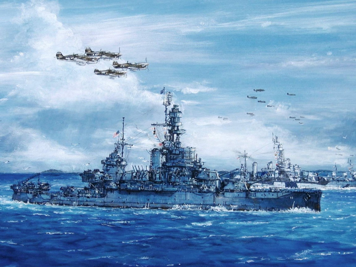 Самолеты сопровождают корабли