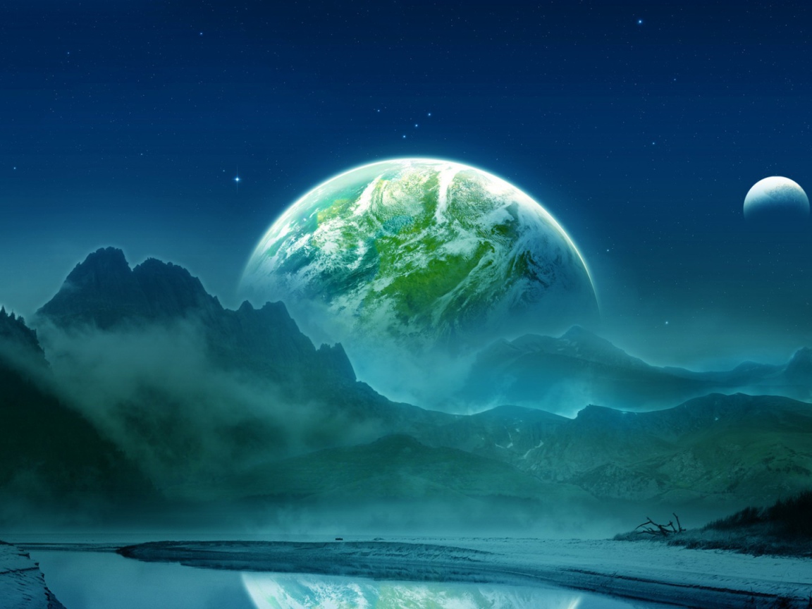 Aйсберги около планеты