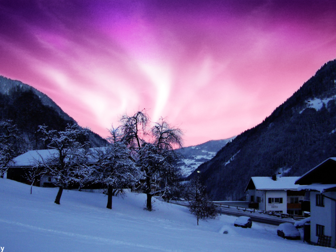 Северное сияние на Аляске