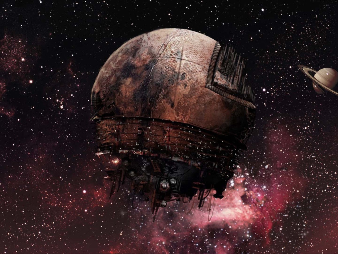 Космический корабль около Сатурна