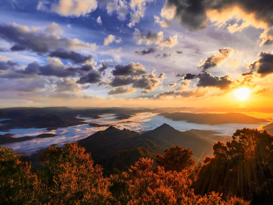 Прекрасный вид в направлении Голд-Кост, Австралия