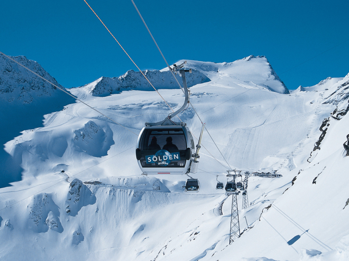 Подъемник на горнолыжном курорте Зёльден, Австрия