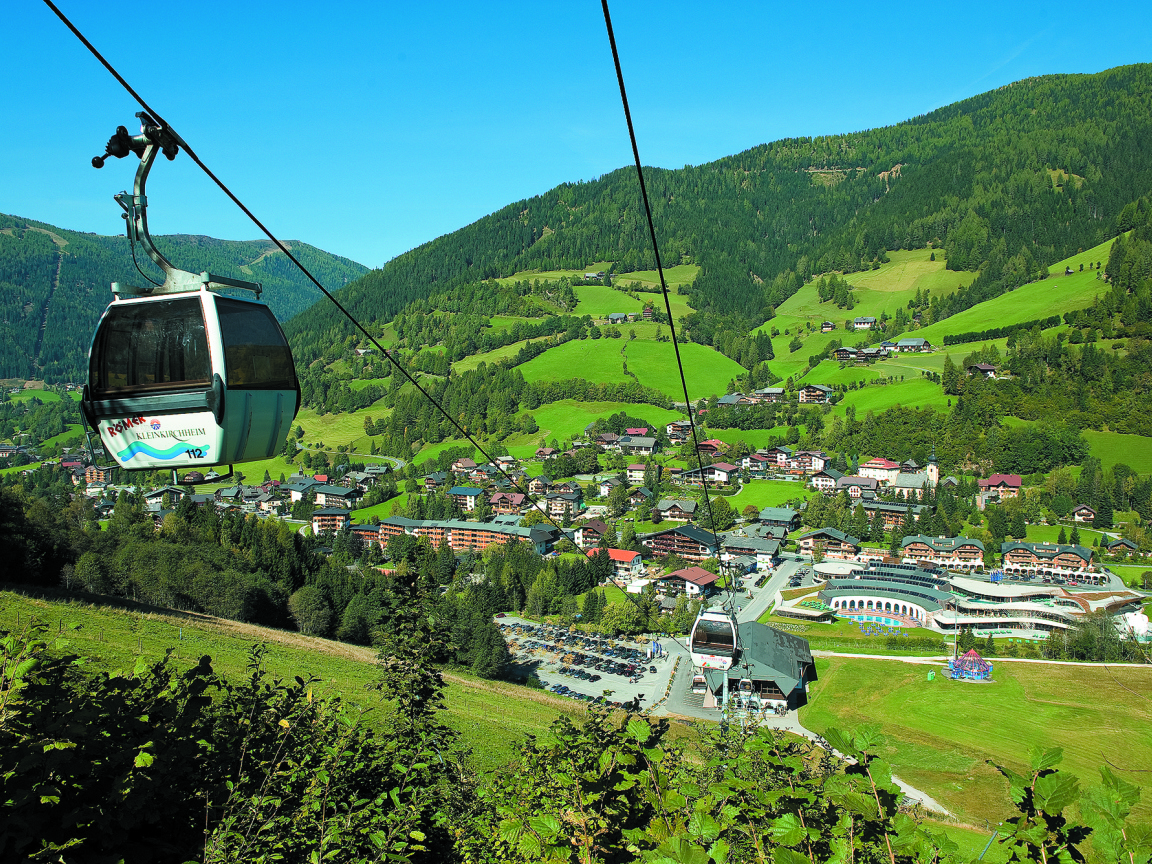 Подъемник летом на горнолыжном курорте Бад Кляйнкирххайм, Австрия