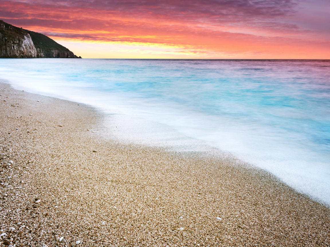 Чудесный закат на острове Лефкада, Греция