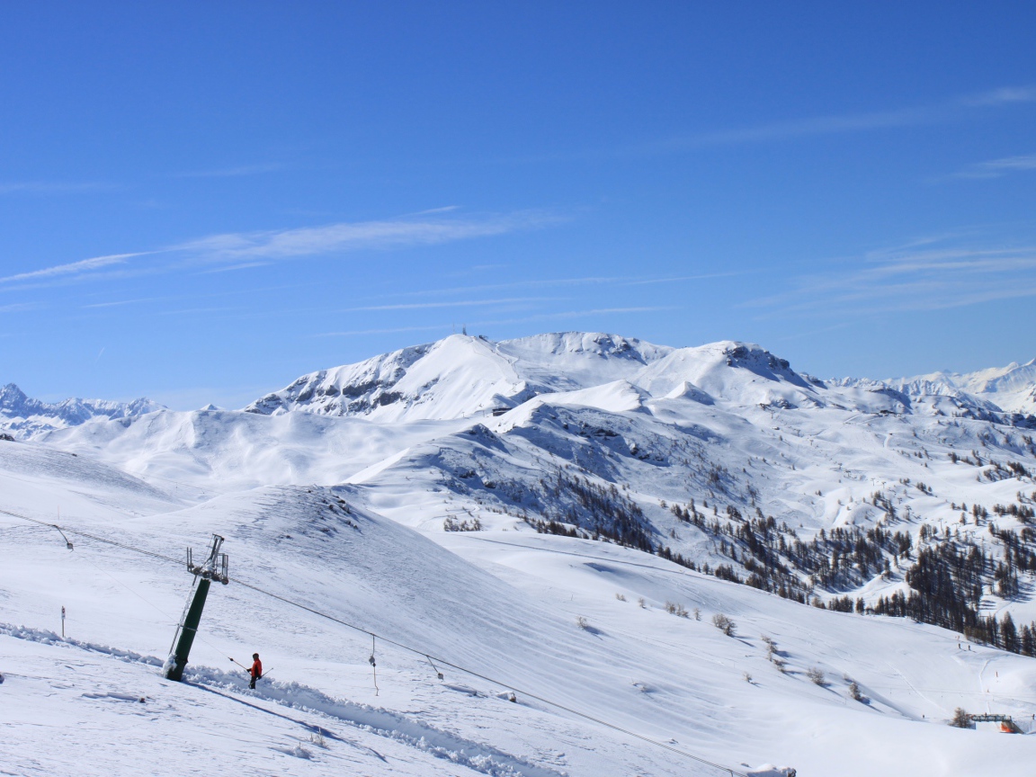 Катание на лыжах на горнолыжном курорте Сестриер, Италия