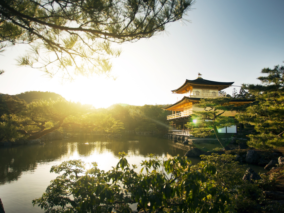 Сумерки в городе Киото, Япония