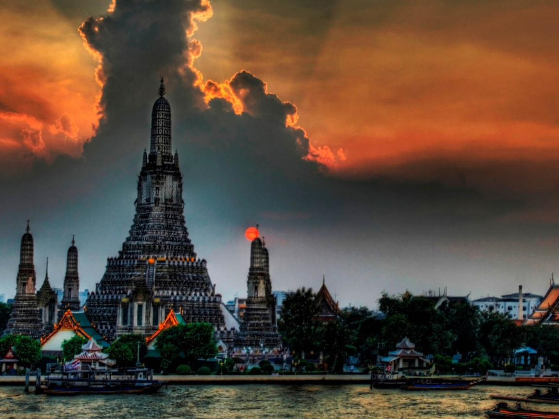 Фантастический вид на храм в Бангкоке, Таиланд