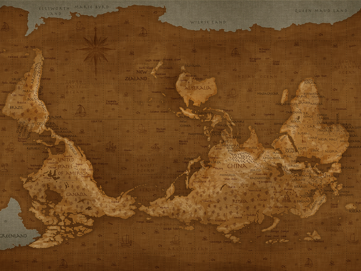 Большая перевернутая карта Мира