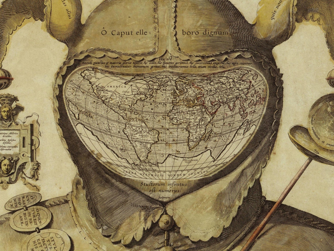 Старая рисованная карта Мира