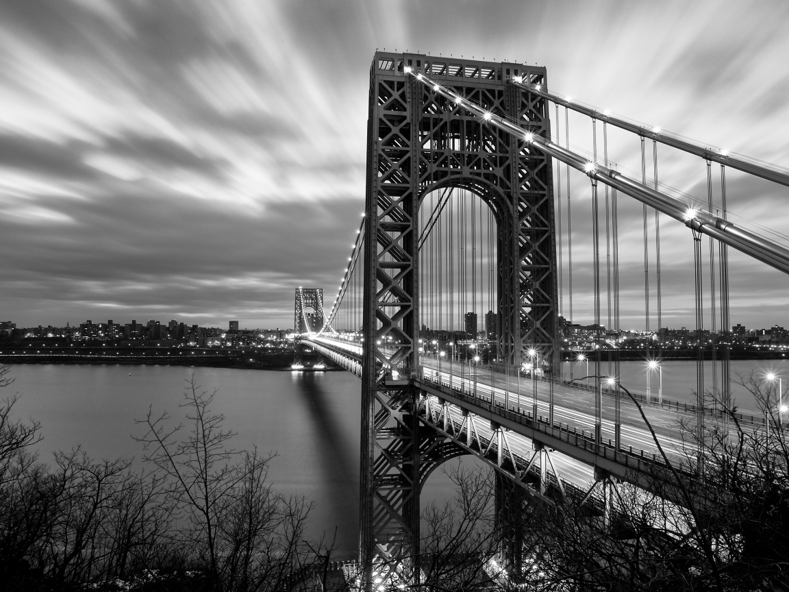 Мост Джорджа Вашингтона со стороны Нью-Джерси, США