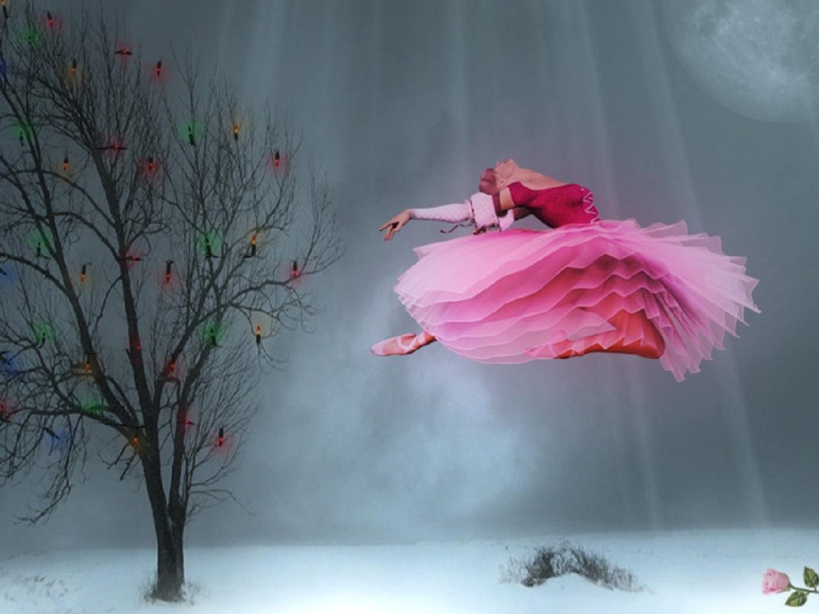 Балерина в розовом платье